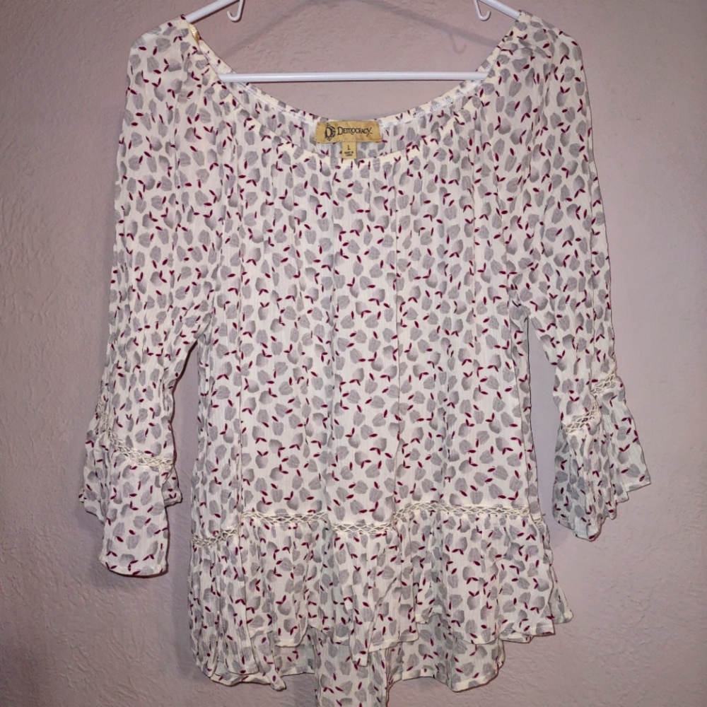 Democracy Boho Peasant Blouse